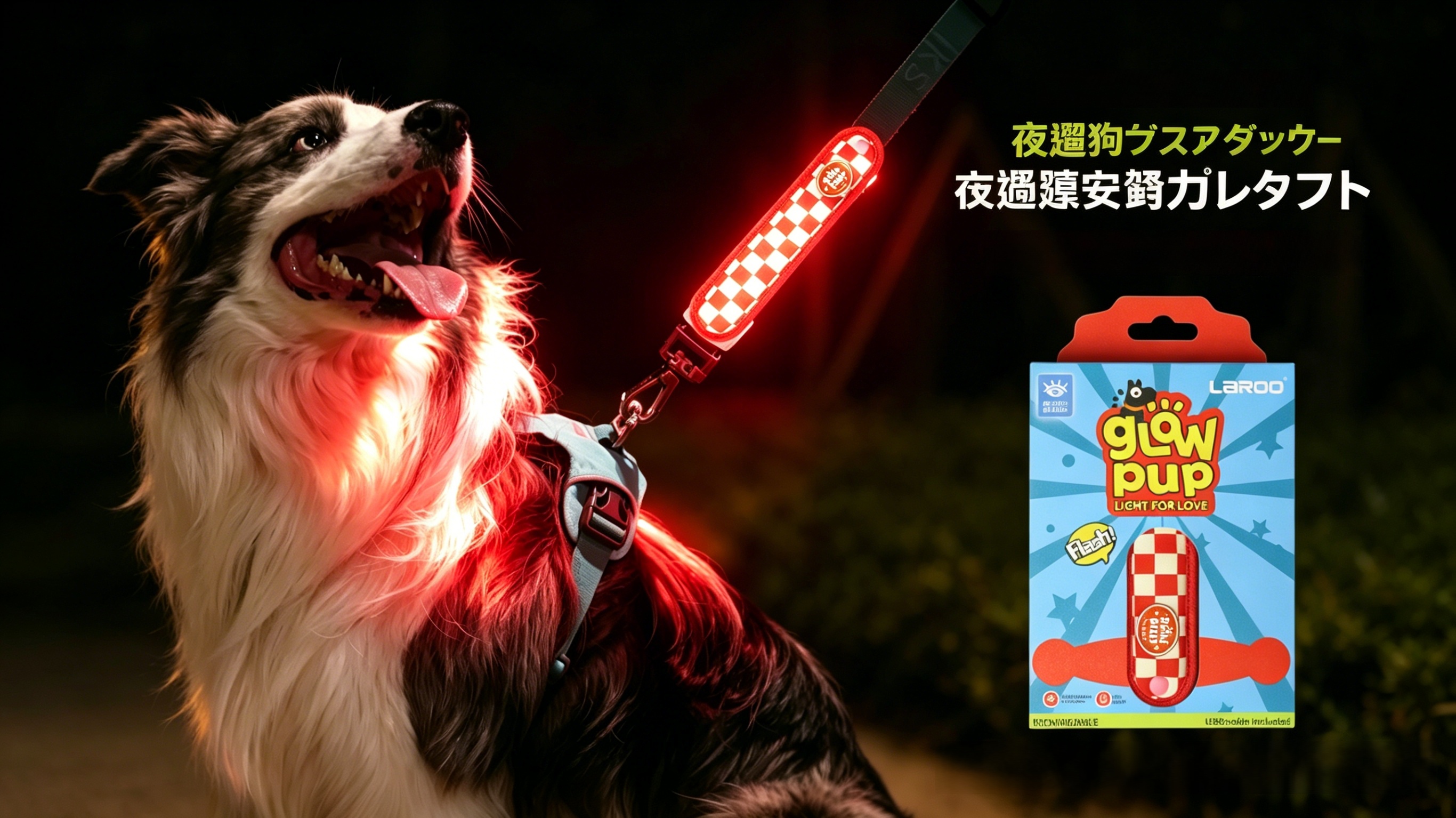 Amazon | LaRoo 犬 散歩 ライト ペット用LEDライトバンド、ベルクロ